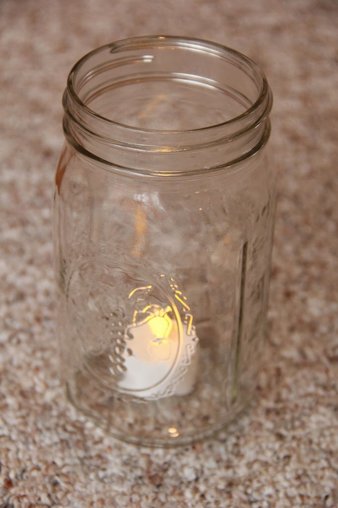 Glass jar with light