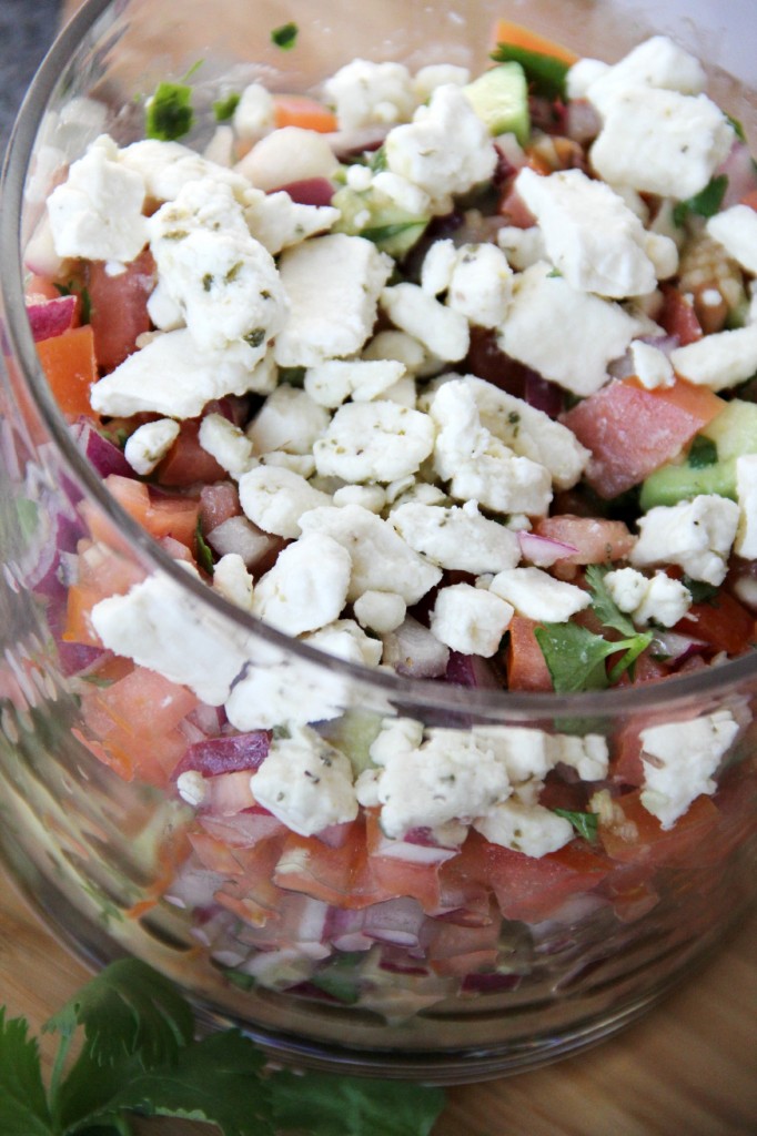 Feta Pico de Gallo - A unique Pico de Gallo recipe that incorporates feta cheese, red wine vinegar and olive oil along with the regular cast of characters you would expect. The result is out-of-this-world GOOD!