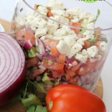Feta Pico de Gallo - A unique Pico de Gallo recipe that incorporates feta cheese, red wine vinegar and olive oil along with the regular cast of characters you would expect. The result is out-of-this-world GOOD!
