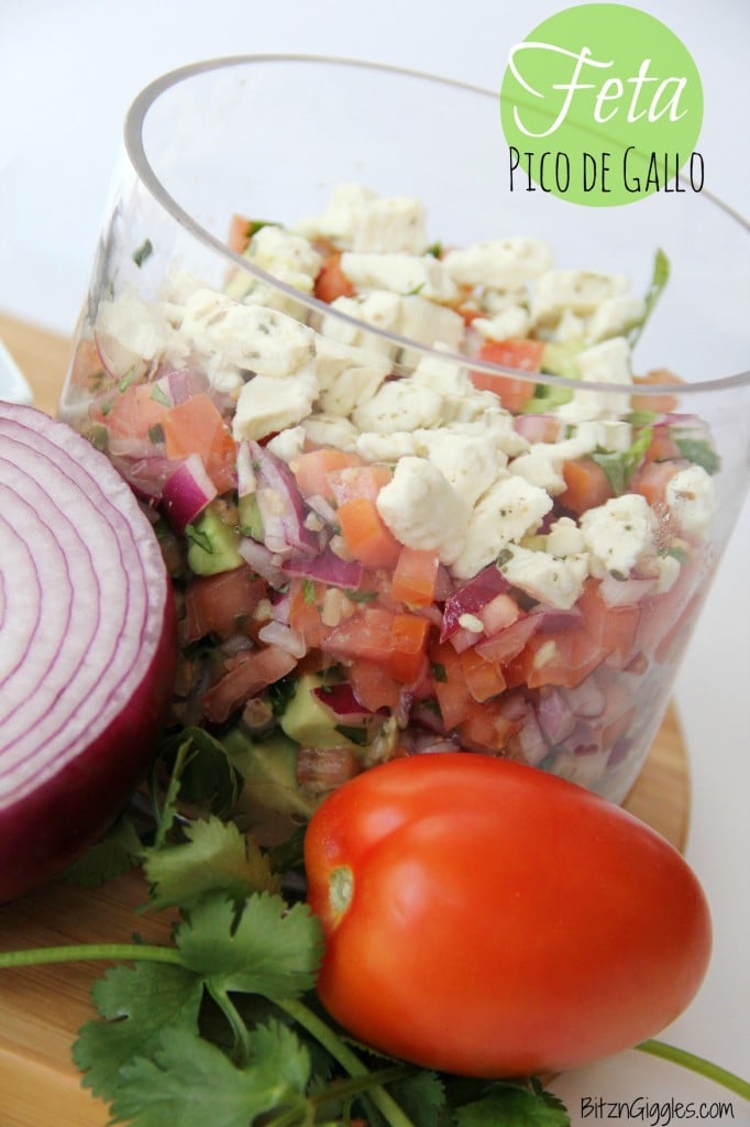 Feta Pico de Gallo - A unique Pico de Gallo recipe that incorporates feta cheese, red wine vinegar and olive oil along with the regular cast of characters you would expect. The result is out-of-this-world GOOD!