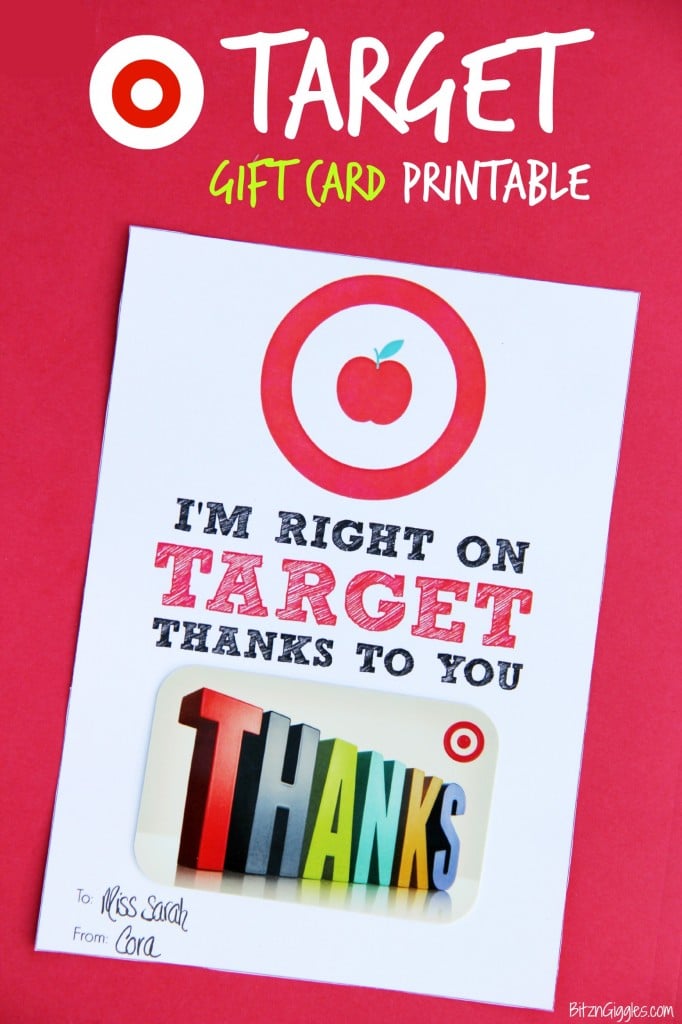 Target Gift Card Printable - Bitz & Giggles