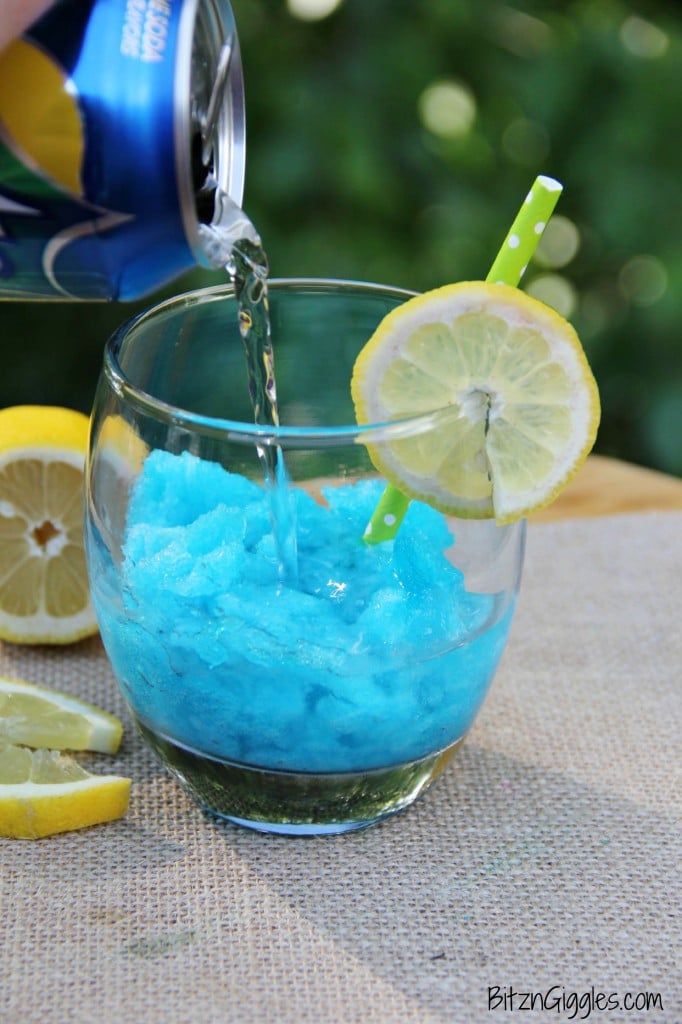 Blue Raspberry Lemonade Jello Slush, super fun and refreshing slush recipe, perfect for summer parties and BBQs!