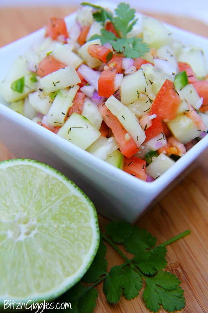 Fresh Cucumber Salsa - Bitz & Giggles