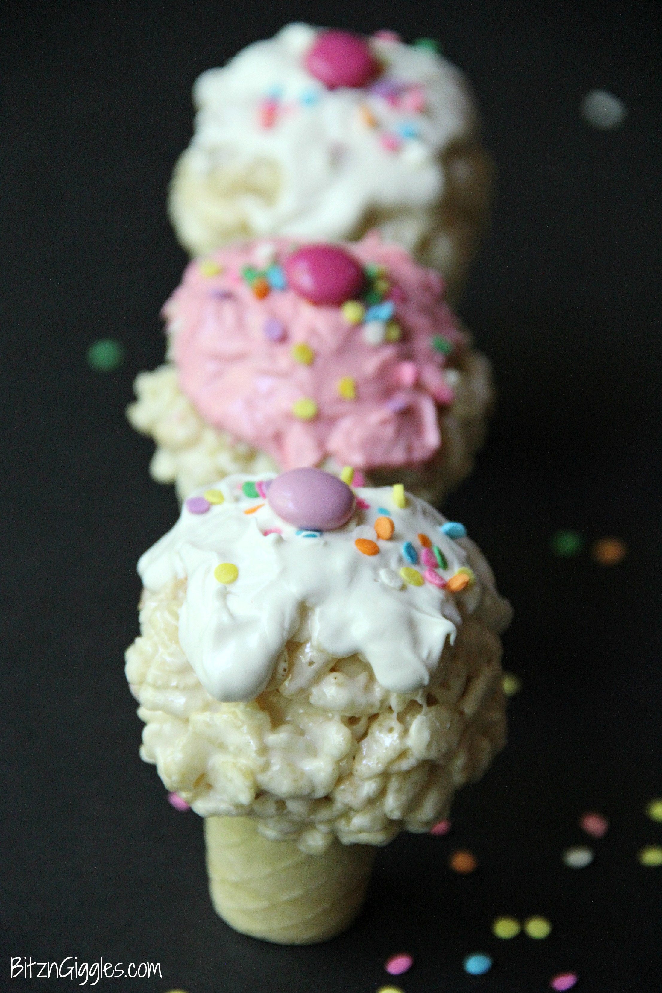 Rice Krispie Treat Ice Cream Cones