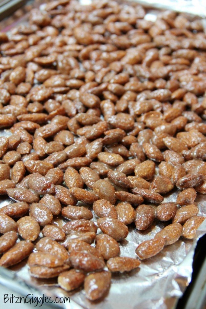Almonds on pan