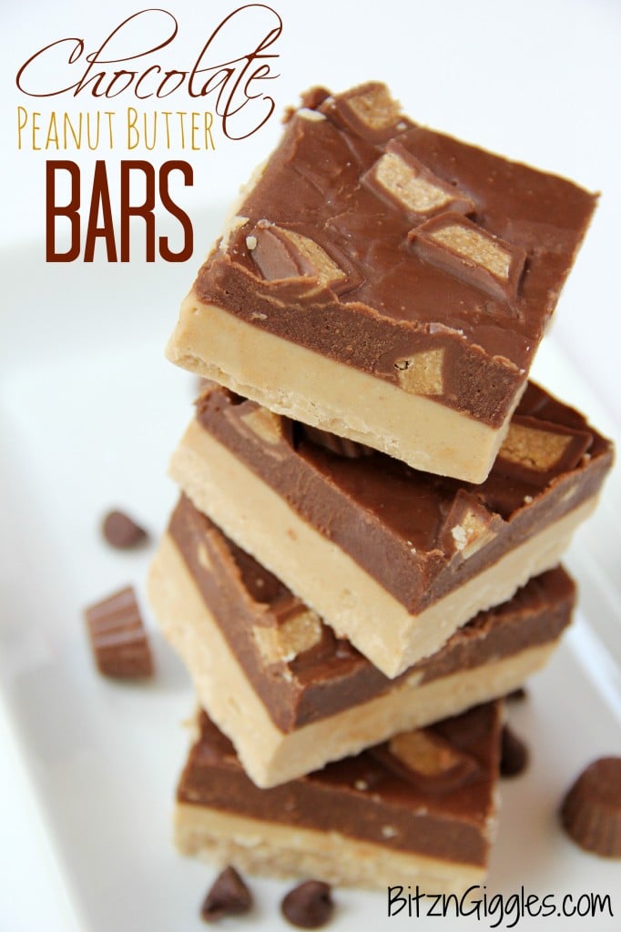 Chocolate Peanut Butter Bars - Bitz & Giggles