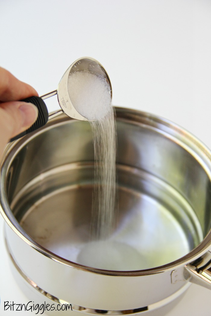 Salt in pan