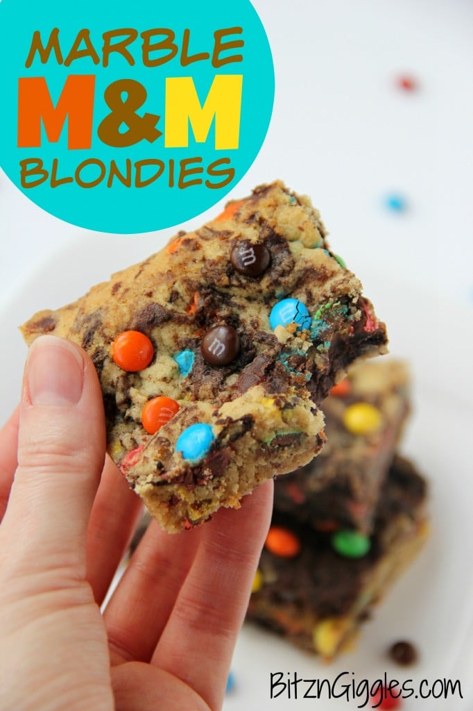 Marble M&M Blondies