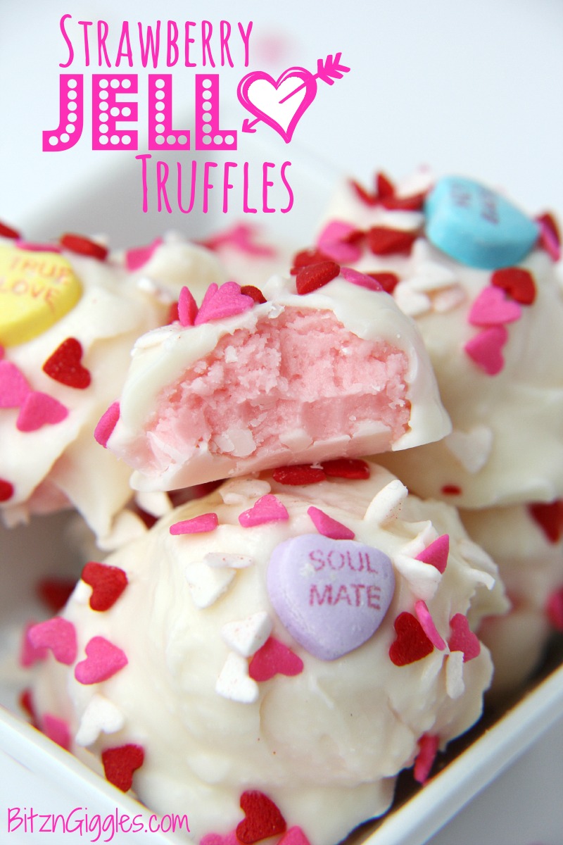 Strawberry Jello Truffles - Candy coated truffles with a strawberry melt-a-way center!