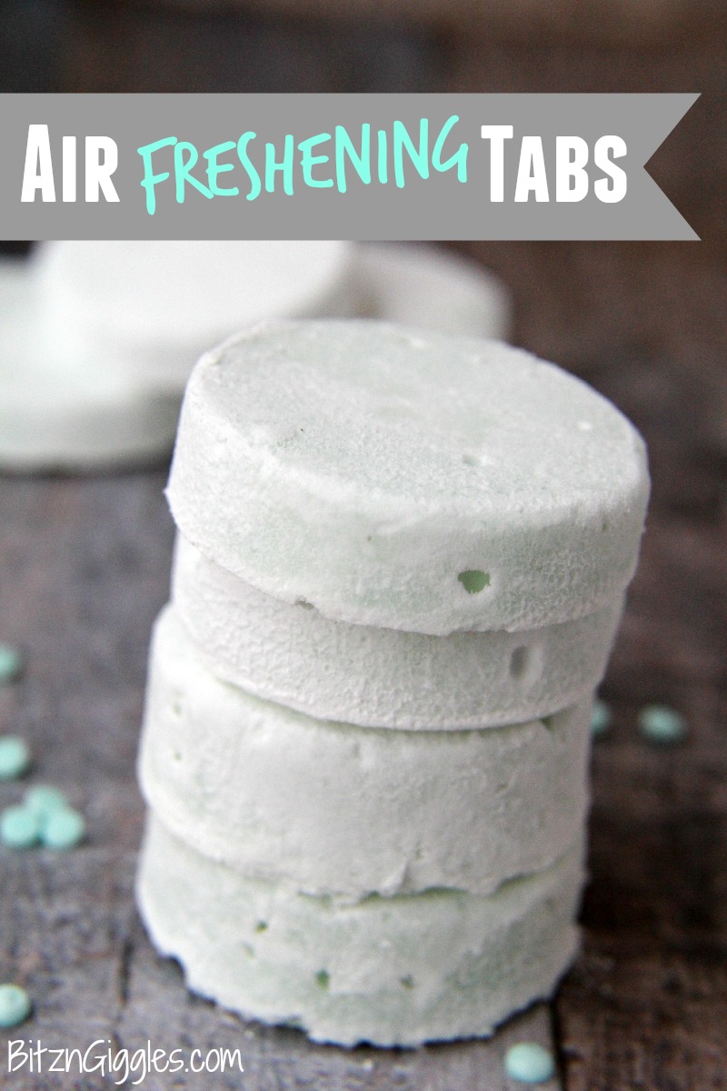 Air Freshening Tabs - Make these tablets with only three ingredients and then place anywhere that needs some freshness like the bottom of garbage pails or in closets. After about a month, crumble them into your laundry for another boost of scent!