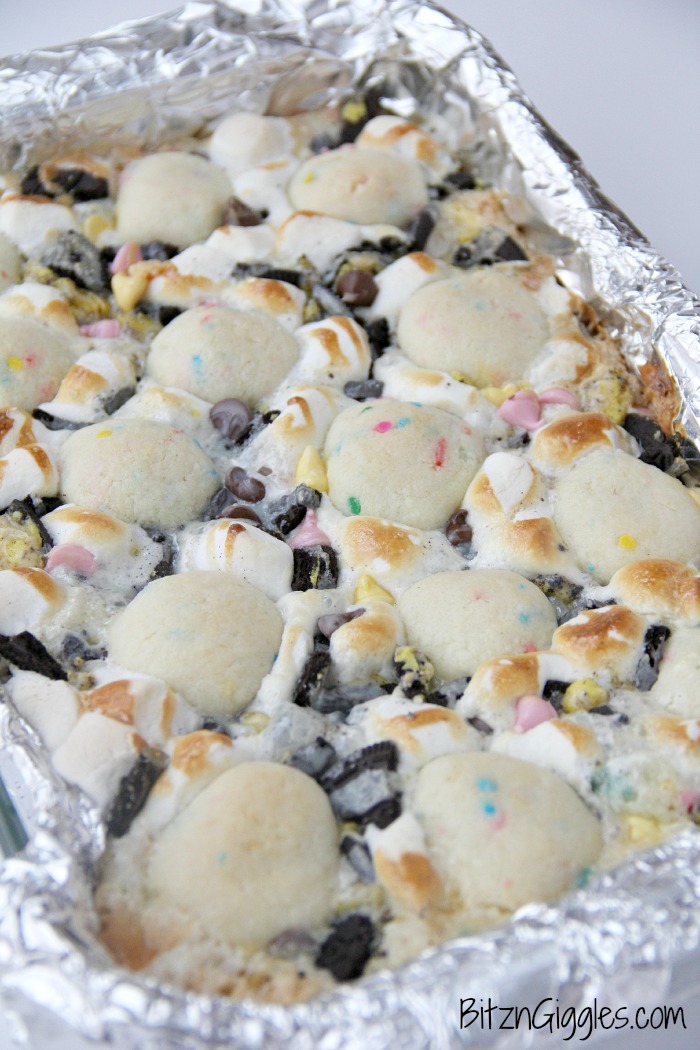 Cake Batter Truffle Bars - Sweet, chewy, decadent bars exploding with sprinkles, chocolate chips, marshmallows, and Oreo pieces!