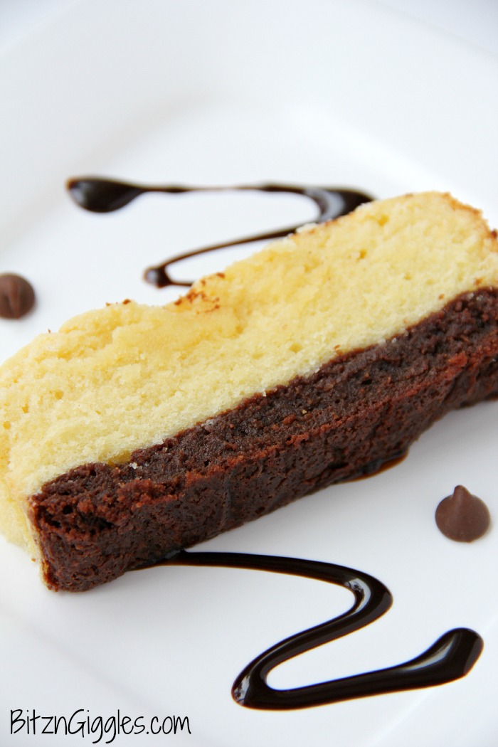 Brownie Butter Cake - A moist, sweet, layered loaf cake - perfect for entertaining!