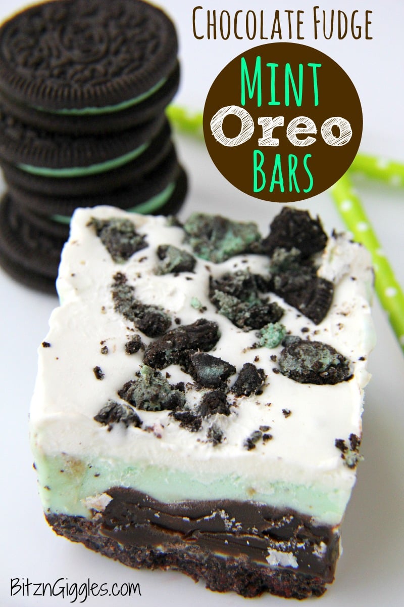 Chocolate Fudge Mint Oreo Bars