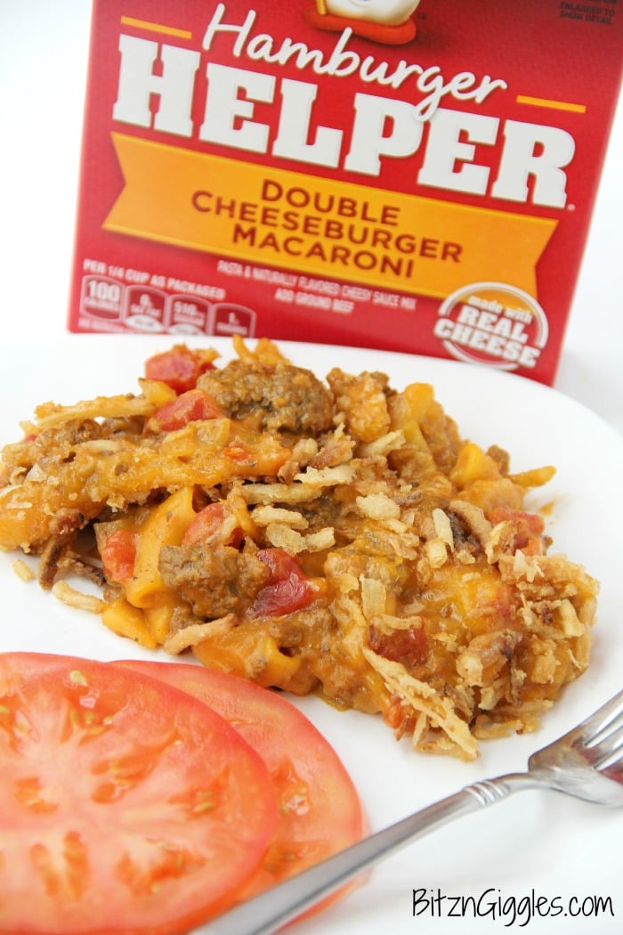 Hamburger Helper Casserole - A delicious, hearty casserole that goes together in minutes with the help of Hamburger Helper!