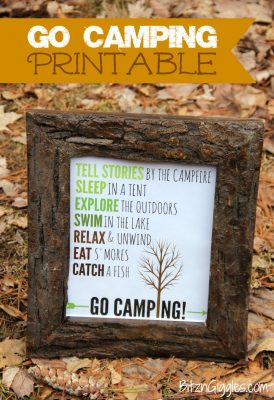 Go Camping Free Printable