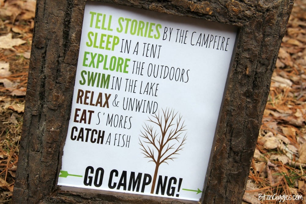 Go Camping Free Printable - A fun printable to hang in your family camper, display at summer camp or just use to decorate the inside of your home or cabin!