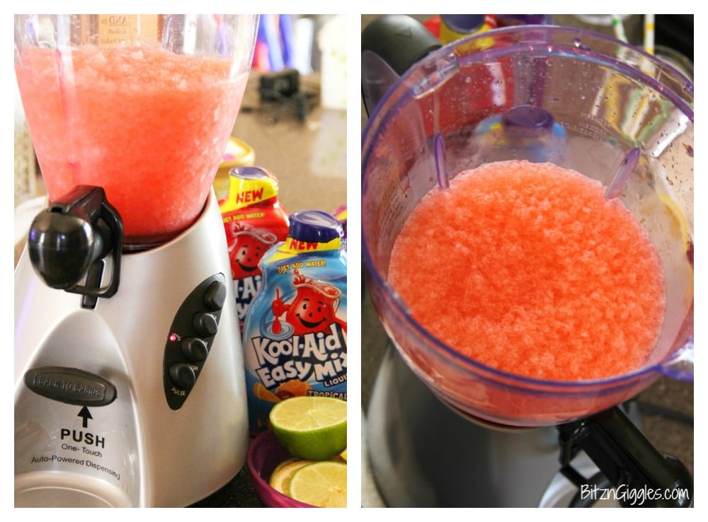 Kool-Aid Sherbet Slushie - A refreshing Kool-Aid slushie topped off with a creamy scoop of rainbow sherbet!