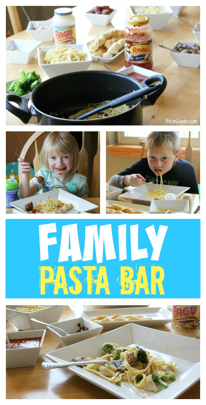 Family Pasta Bar - Ideas for creating a pasta bar with toppings each member of the family will love!