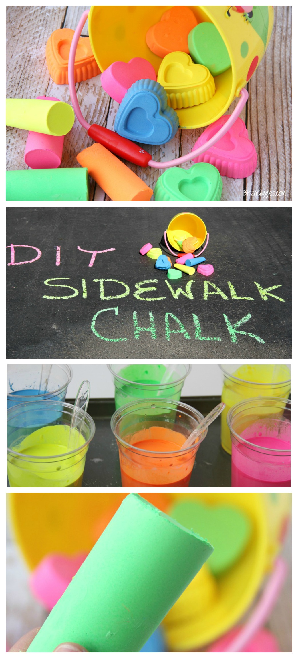 DIY Scented Sidewalk Chalk - Super easy to make and draws better and more vibrant than even store-bought chalk!