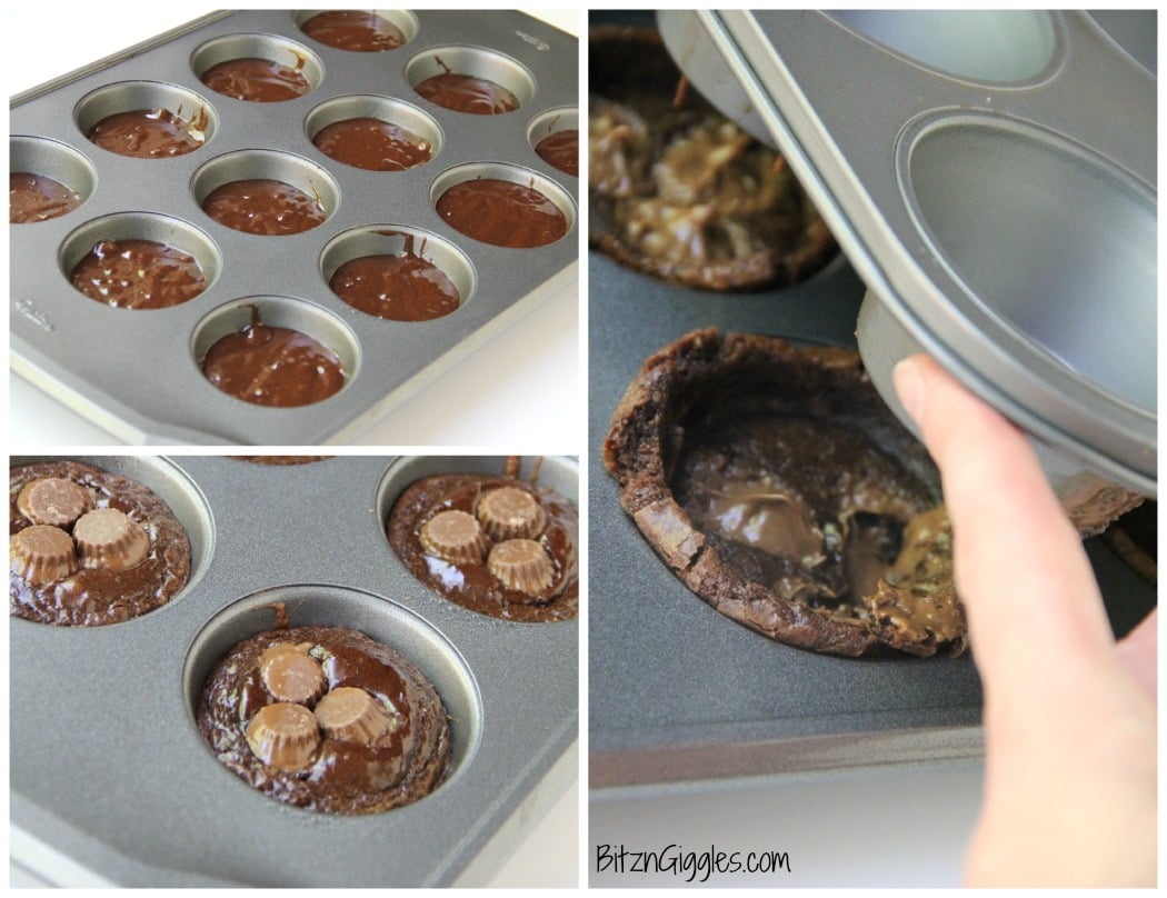 Peanut Butter Cup Brownie Bowls - A peanut butter cup infused brownie bowl perfect to build your ice cream sundae in!