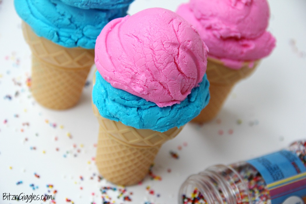 Ice Cream 2Ice Cream Play Dough - A two-ingredient 100% edible play dough that looks JUST like ice cream!