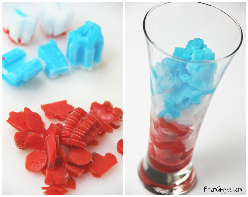 Frozen Bomb Pop Cooler - A two-ingredient, delicious and refreshing drink that pays tribute to the nostalgic Bomb Pop popsicle we've all grown to love!