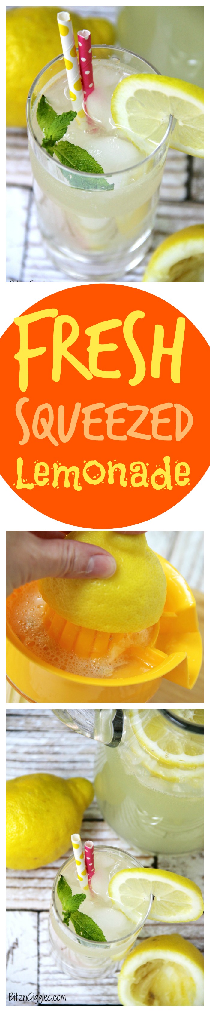Fresh Squeezed Lemonade - There's nothing like fresh squeezed lemonade! This simple recipe comes together in no time at all and produces delicious results. It reminds me of the wonderful lemonade I get at our hometown fair!