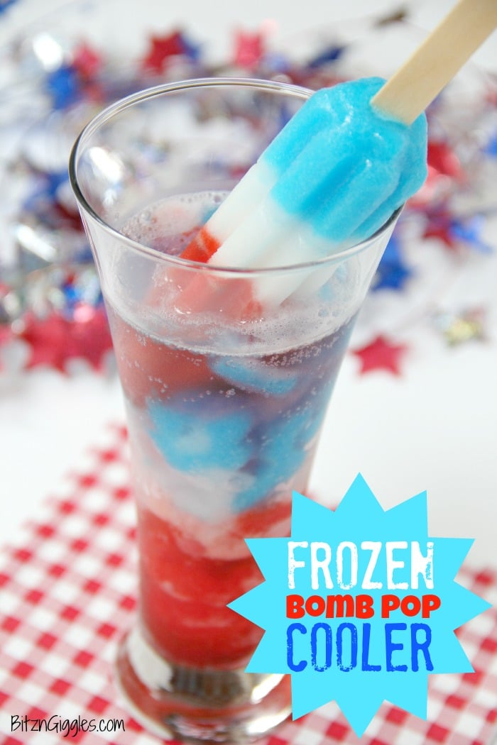 Frozen Bomb Pop Cooler - A two-ingredient, delicious and refreshing drink that pays tribute to the nostalgic Bomb Pop popsicle we've all grown to love!