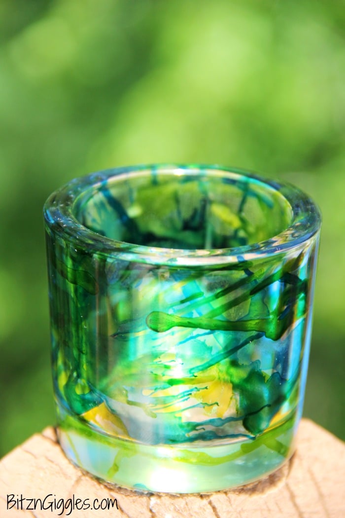 Alcohol Ink Votives - alcohol ink turns these normal glass votive holders into something extraordinary! Anticipate lots of oohs and ahhs!