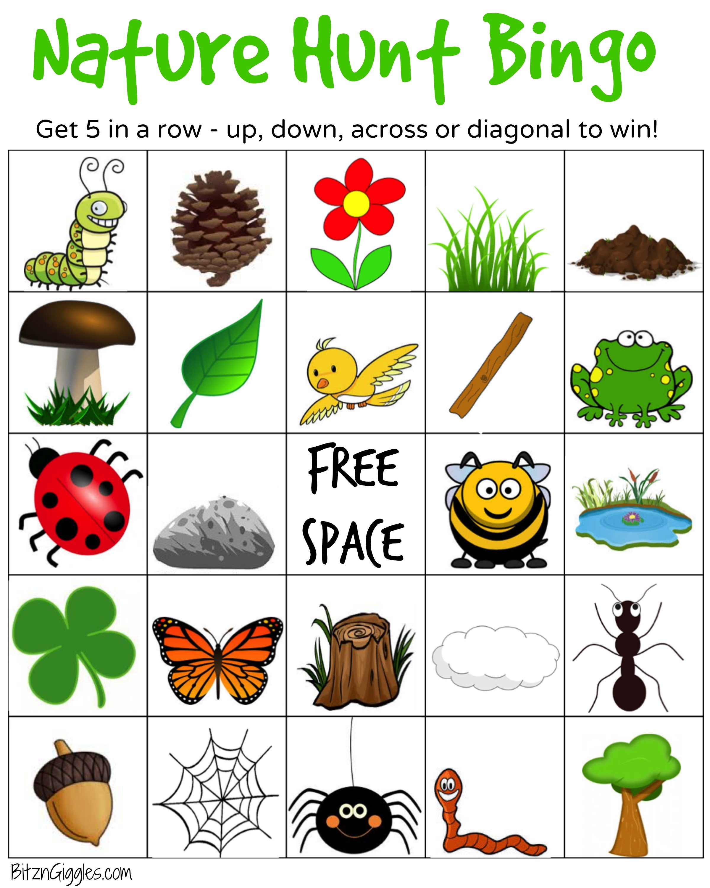 Nature Hunt Bingo - A super fun outdoor game for kids that encourages exploration of the world around them!