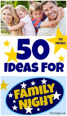 50 Ideas for Family Night + A Free Printable