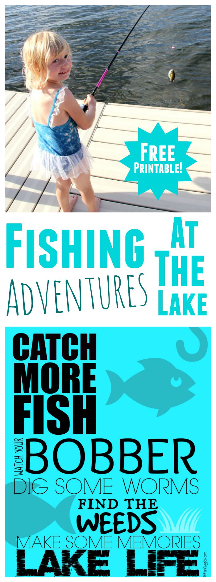 Catch More Fish Printable - Fun, free printable great for displaying in the camper or up at the lake!