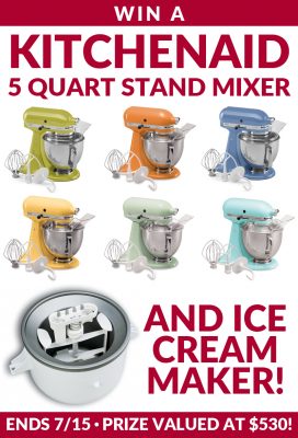KitchenAid Stand Mixer Giveaway + Bonus Ice Cream Maker!