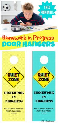 Back to School: Homework in Progress Door Hangers