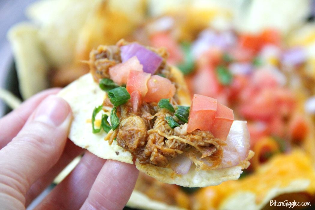 Pulled Pork Nachos - These nachos can serve as either an appetizer or a meal and come together simply and quickly so you can enjoy the party too!