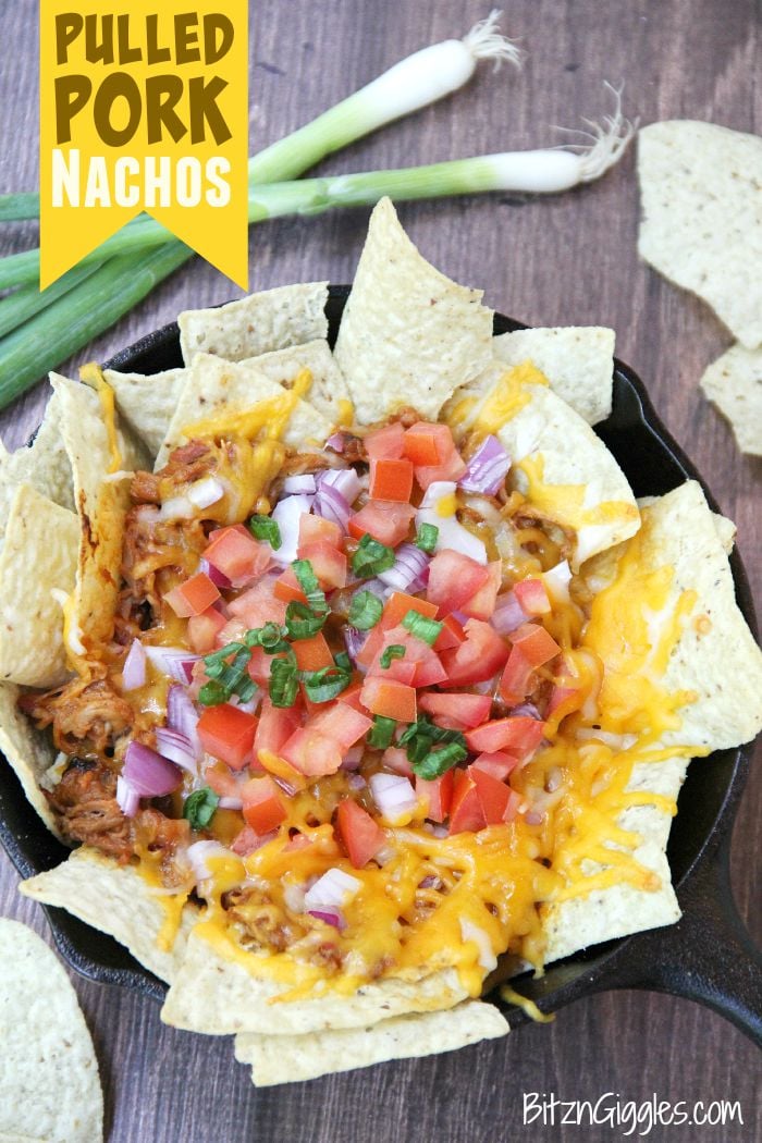 Pulled Pork Nachos - These nachos can serve as either an appetizer or a meal and come together simply and quickly so you can enjoy the party too!