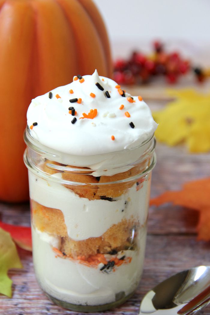 Mini Pumpkin Cakes - Create a trifle or some cute parfaits to welcome in the Fall!