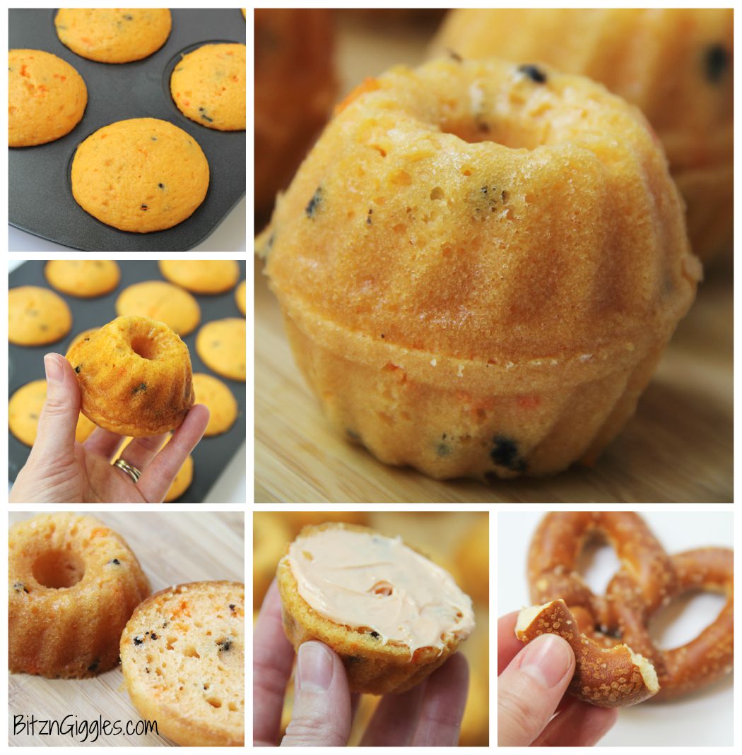 Mini Pumpkin Cakes - Pumpkin cakes made from a mini bundt pan - a special treat for Halloween and Thanksgiving!