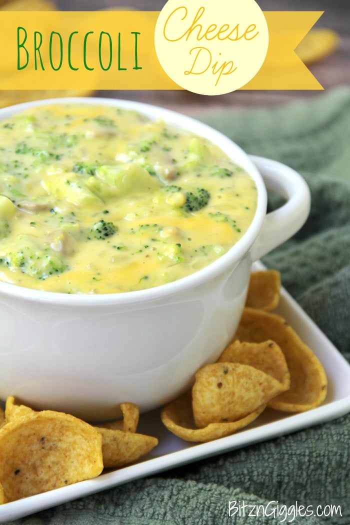 Broccoli Cheese Dip - Warm cheesy broccoli dip bursting with flavor! Perfect for parties!