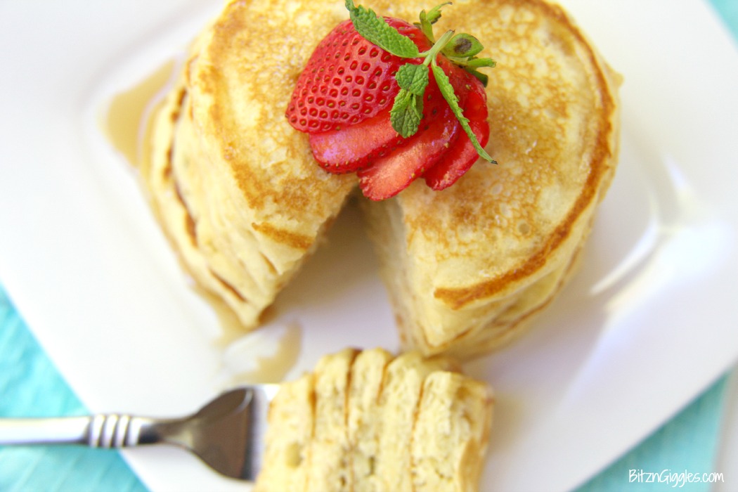 Perfect Pancakes - A secret ingredient in these pancakes makes them super thick and fluffy. They are melt-in-your-mouth delicious cakes the entire family will enjoy!
