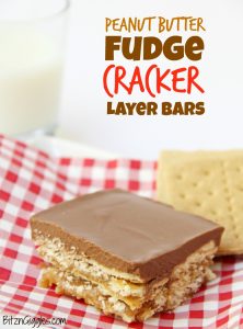 Peanut Butter Fudge Cracker Bars - A sweet and salty cracker layered dessert covered in rich peanut butter chocolate fudge!