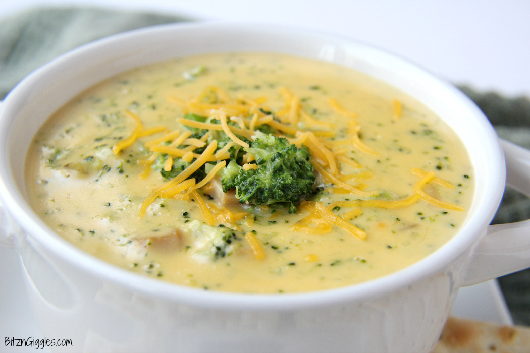 Cheesy Broccoli Soup- This cheesy, comforting and delicious soup goes perfectly alongside sandwiches and salads!