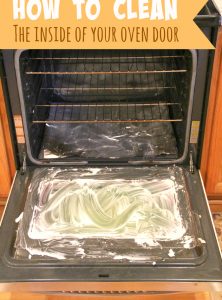 How to Clean the Inside of Your Oven Door - Wipe away years of built on grime with a natural , two-ingredient solution. Check out these great tips!