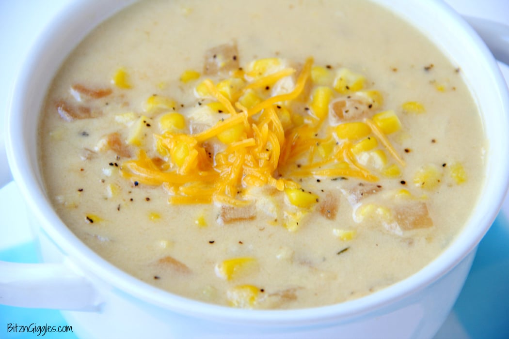 10 Minute Corn Chowder - A delicious, creamy chowder with simple ingredients that comes together in a matter of minutes!