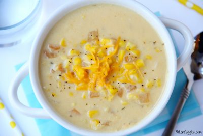 10 Minute Corn Chowder - A delicious, creamy chowder with simple ingredients that comes together in a matter of minutes!