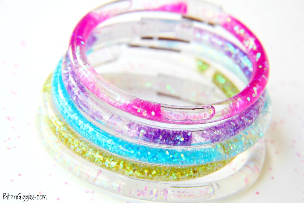 Glitter Friendship Bracelets - A full step-by-step tutorial for making your own colorful, glittery, water-filled bracelets that we all loved from the 80's!