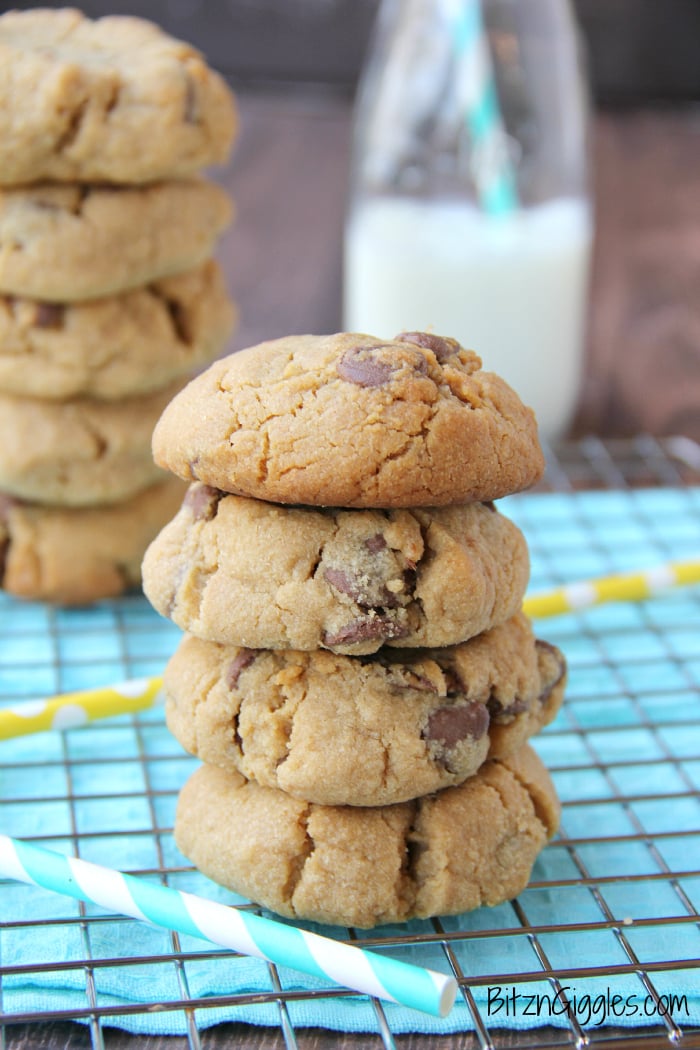 Chunky Dunks - Thick and chewy peanut butter and chocolate cookies perfect for milk dunking!