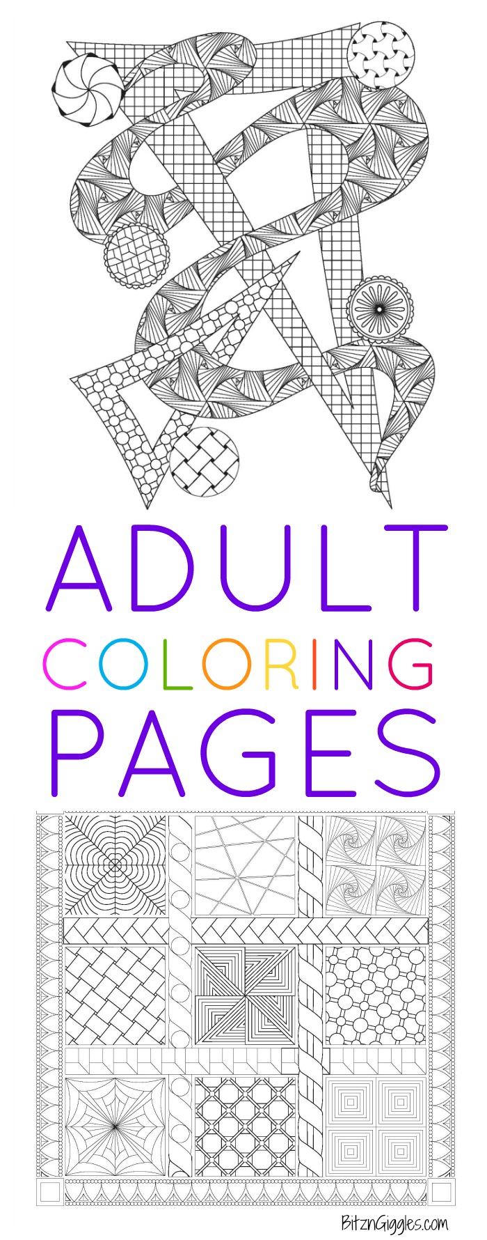 Printable Adult Coloring Pages - Bitz & Giggles