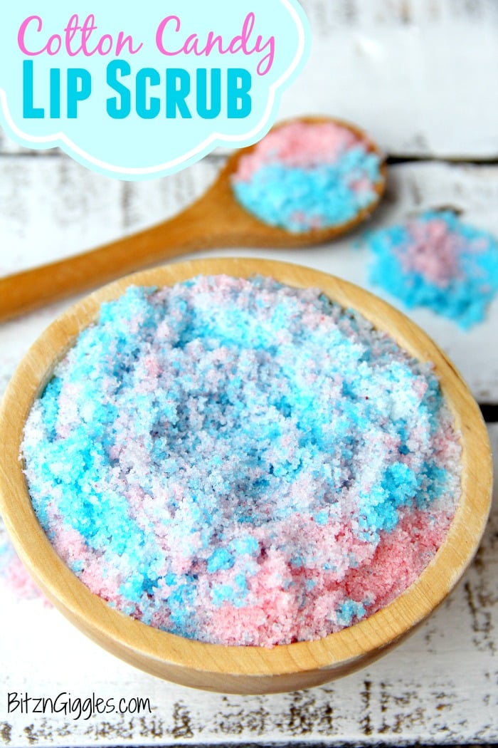 Cotton Candy Lip Scrub - a cotton candy flavored, homemade sugar scrub for sweet, kissable lips!