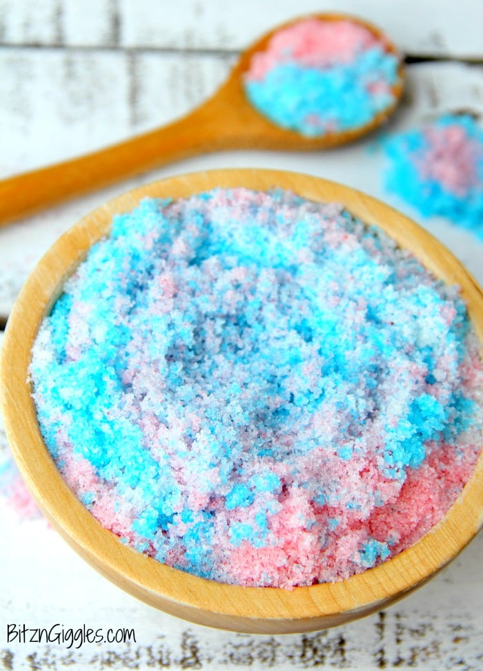 Cotton Candy Lip Scrub - a cotton candy flavored, homemade sugar scrub for sweet, kissable lips!